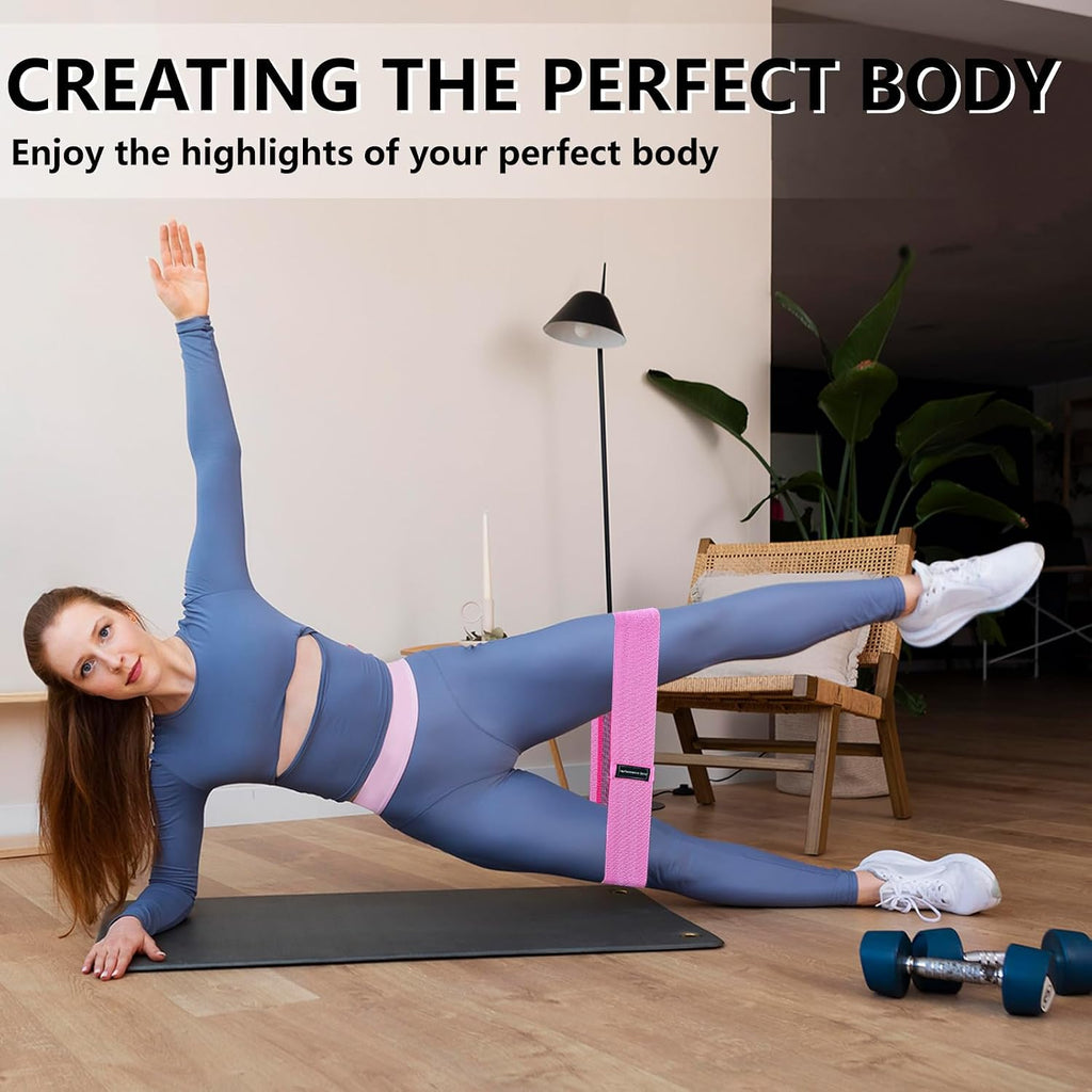 Exercise Bands, 3 Levels Fabric Resistance Bands for Working Out, Workout Bands Resistance for Women & Men