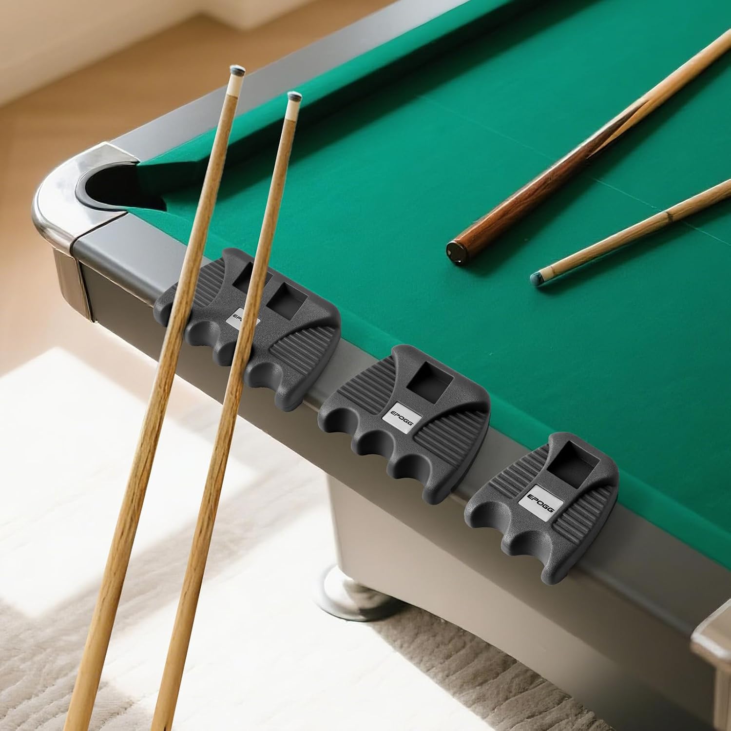 Cue Rest - Portable Weighted Billiard Cue Rack with Chalk Holder (2 Holes)