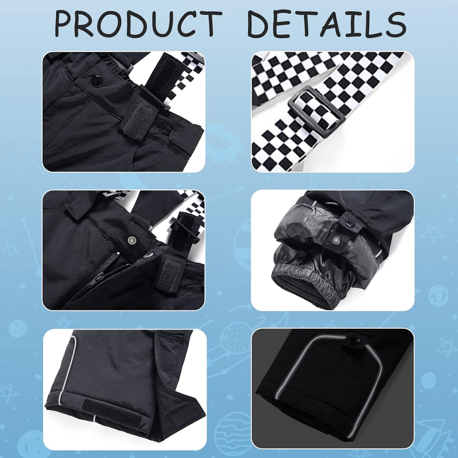 Kid's Snow Bib Pants Winter Waterproof Windproof Ski Pants Insulated Snowboard Overalls for Boys Girls