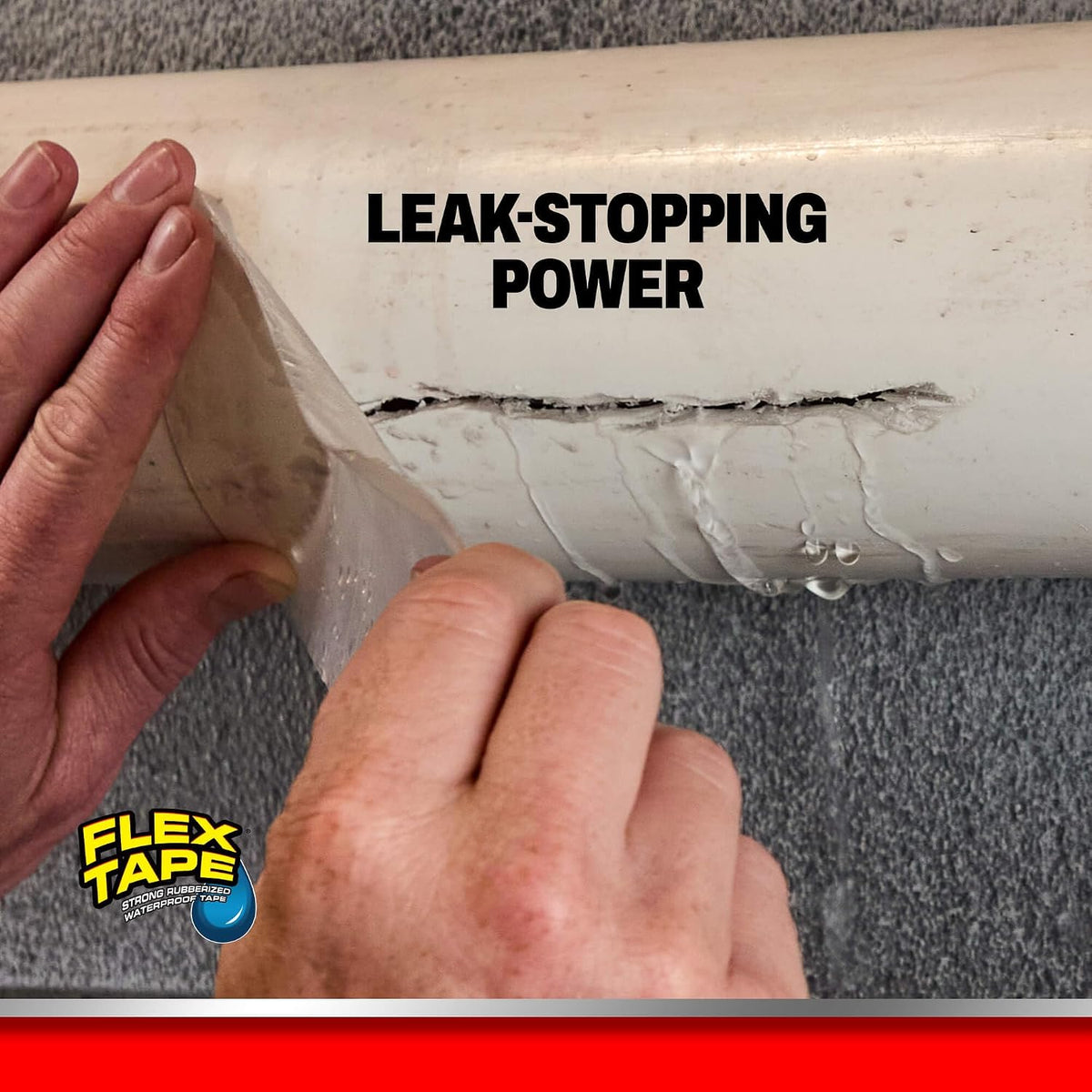 Flex Tape Strong Rubberized Waterproof Tape, Clear, 4 in x 5 ft, 1-Pack
