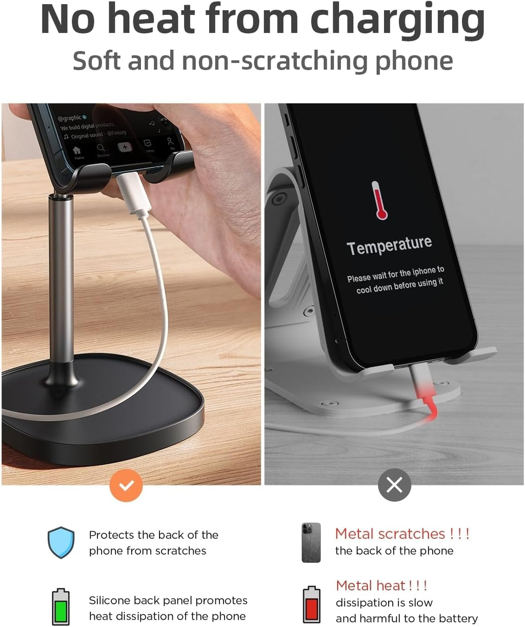 Cell Phone Stand Phone Holder for Desk Office Decor, Office Desk Accessories Women PC Gaming Essentials iPhone Stand