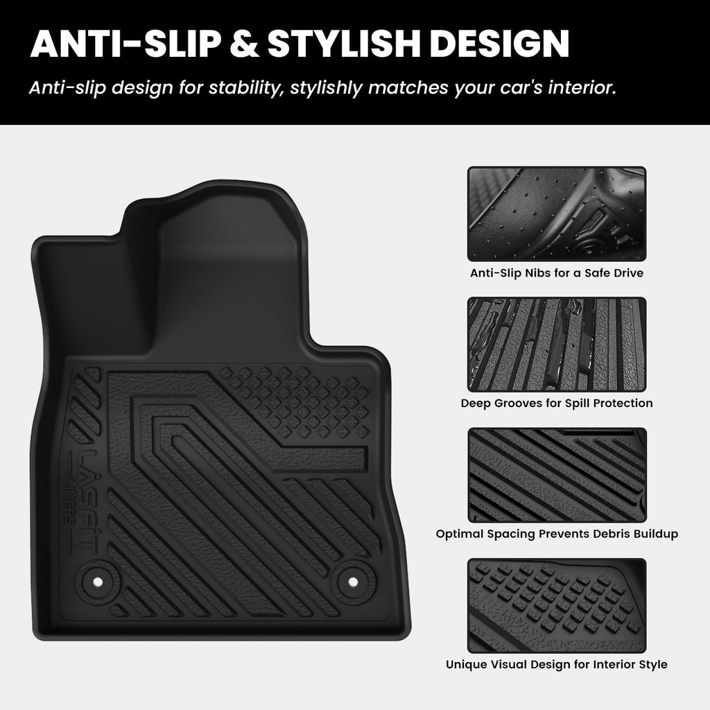 Floor Mats & Cargo Liner with Backrest Mat for Ford Explorer 2022-2025 2026 6 Passenger, Custom Fit All Weather