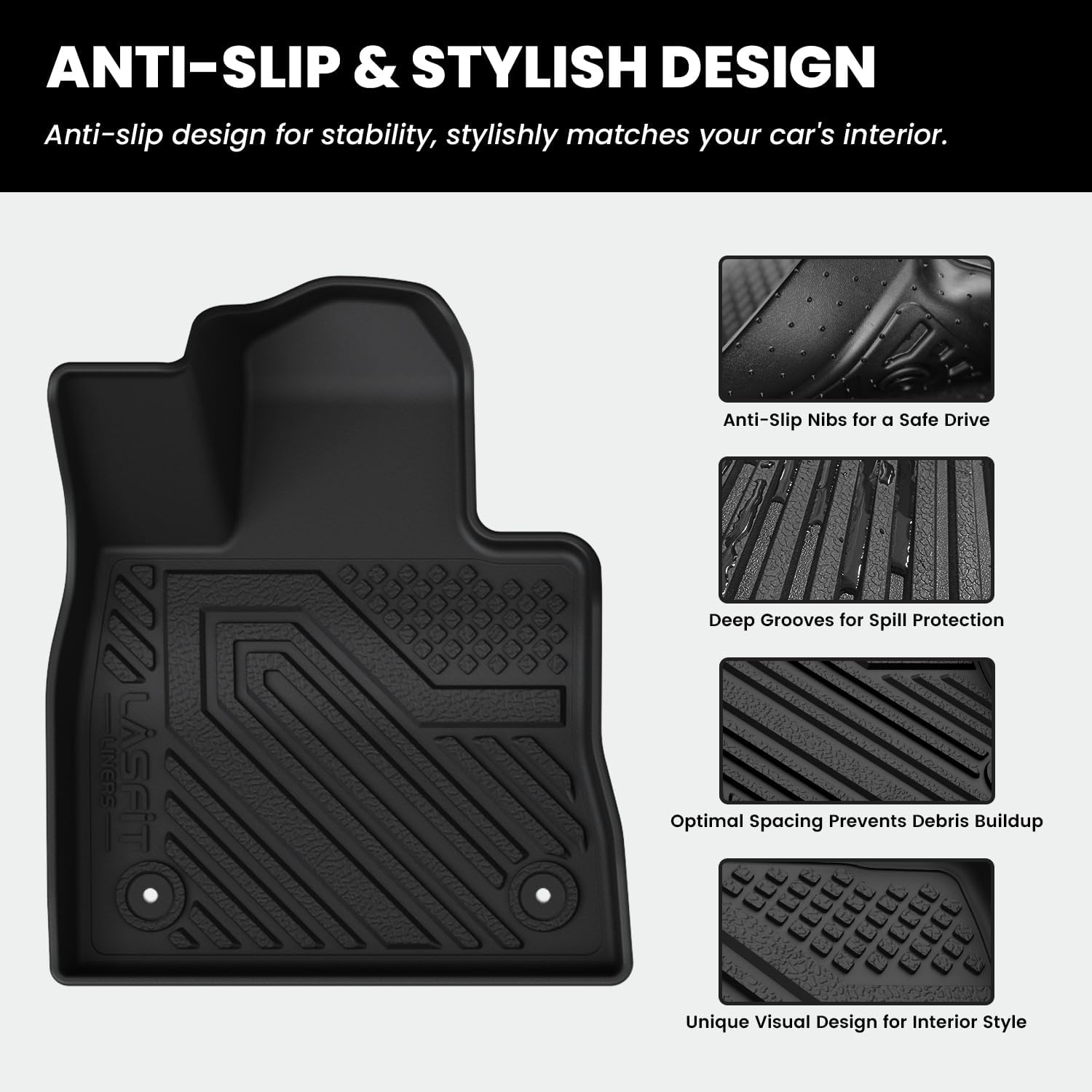 Floor Mats & Cargo Liner with Backrest Mat for Ford Explorer 2022-2025 2026 6 Passenger, Custom Fit All Weather