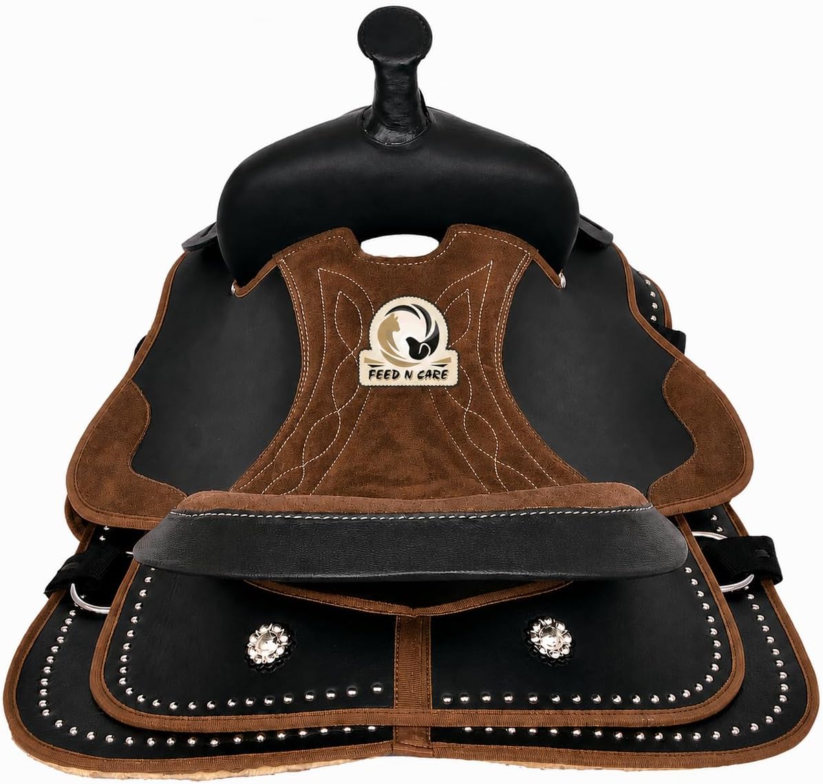 Western Trail Saddle Set Lightweight Synthetic with Tack & Pad 10-18 Inch