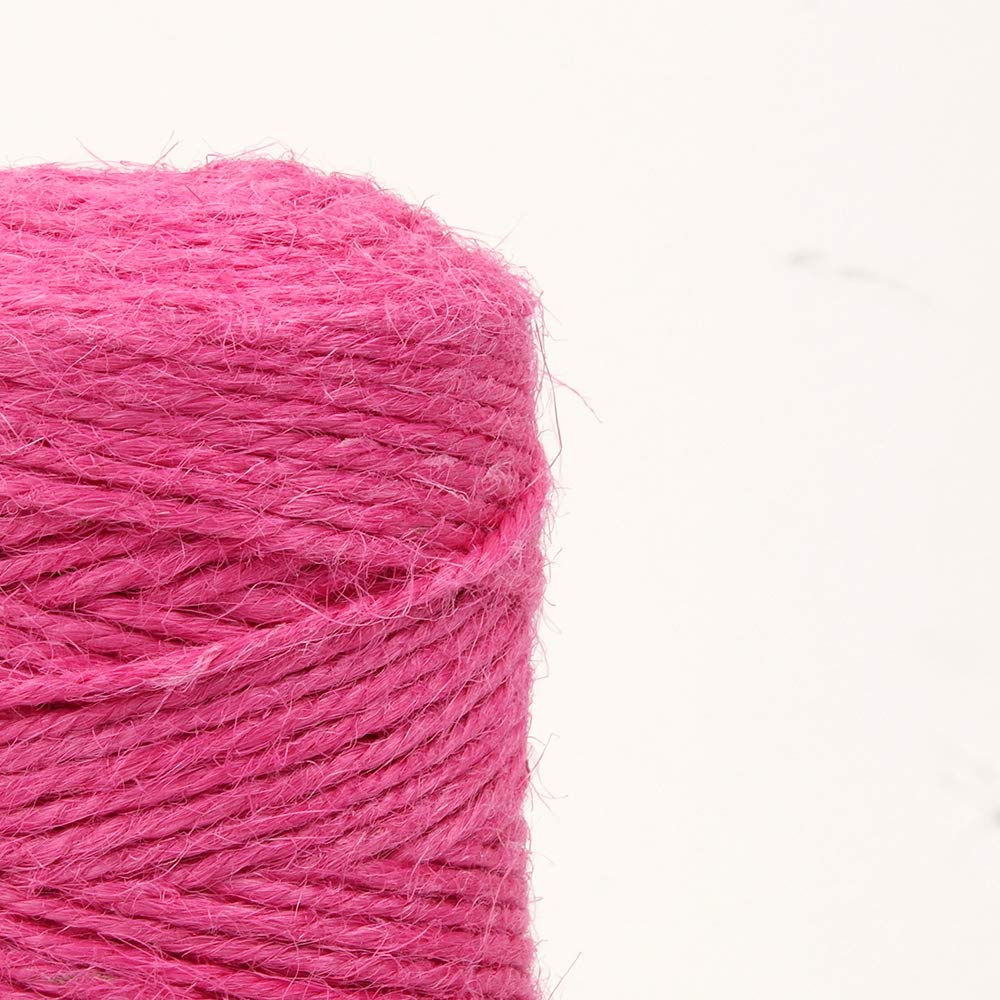 300 Feet Natural Jute Twine for Arts, Crafts, Gardening & Packing (Hot Pink)