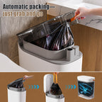 Bathroom Trash Can, Automatic Bagging Garbage Can, 3.5 Gallon Slim Smart Small Plastic Trash Bin, Narrow Motion