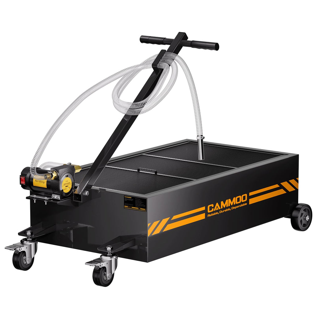 CAMMOO 25 Gal Electric Oil Drain Pan with Pump, Black