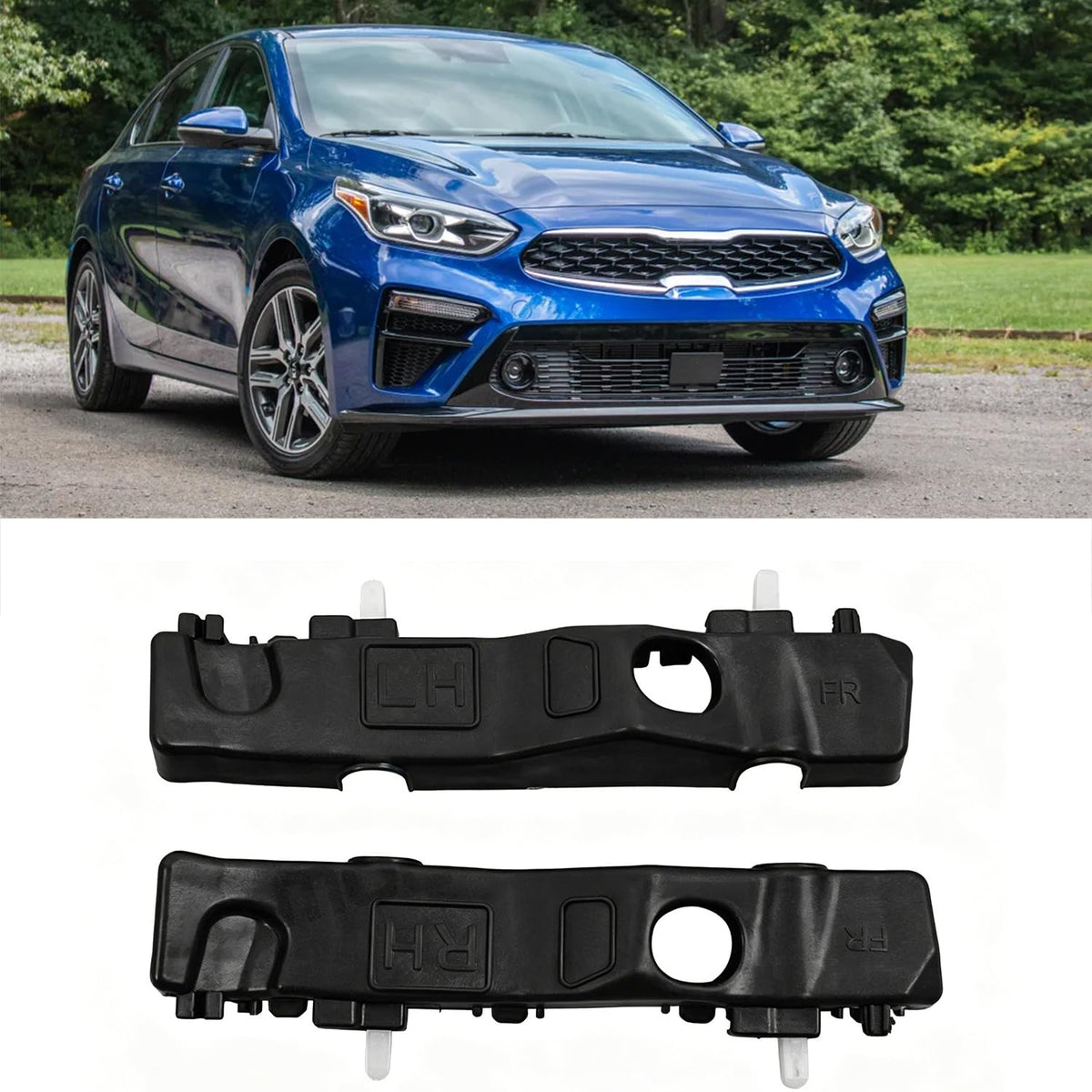 Fit For 2019 2020 2021 K1a Forte Front Bumper Brackets Retainers Set Assembly 2PCS