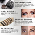 Eyebrow Pomade Kit with Dual-ended Eyebrow Brush, Water and Stain Resistant High Pigment Pomade, Corrects Brow
