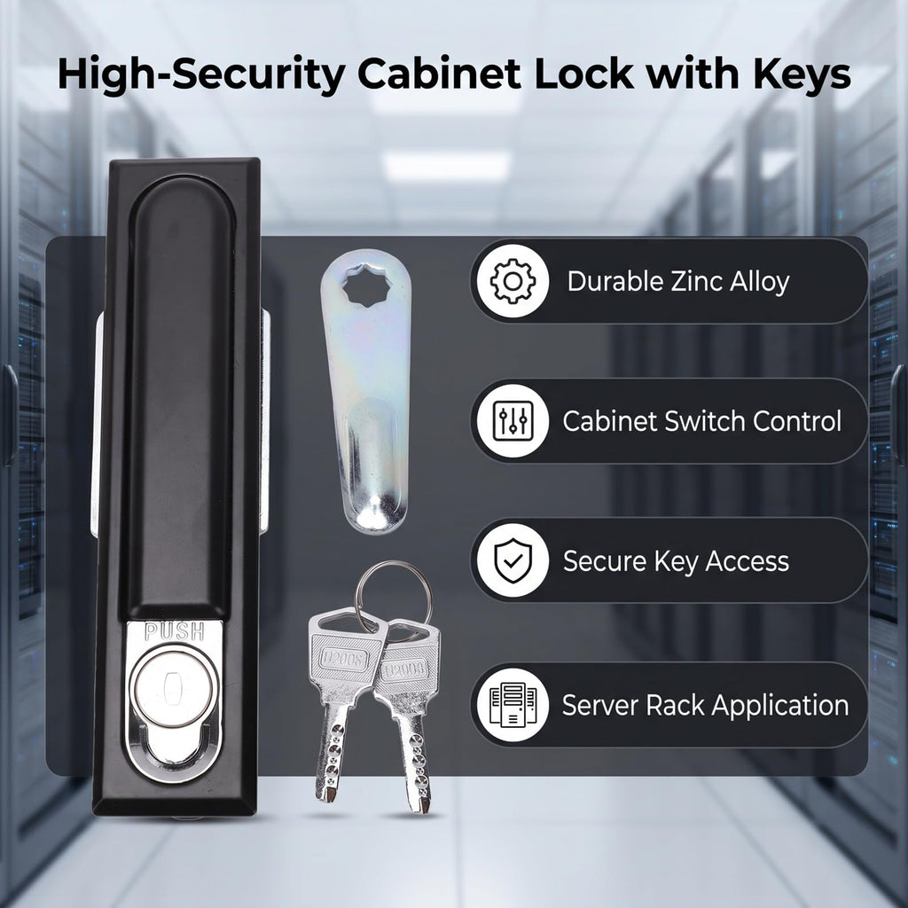 Cabinet Plane Lock Switch Zinc Alloy Push to Close (Black)