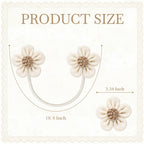 Curtain Tiebacks, Twisted Boho Curtain Holdbacks, Cream, 2 Pcs