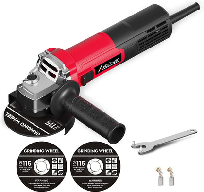 Angle Grinder 4-1/2 inch Electric Grinder Tools 750W 6.5 Amp Metal Grinder, 11500 RPM, with Grinding Wheels