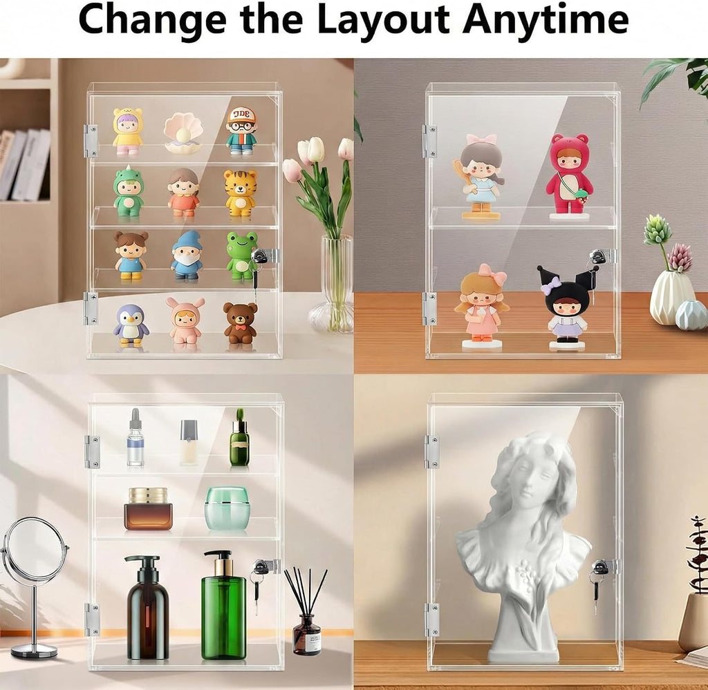 Acrylic Display Case with Lock – Acrylic Storage Chest for Figures, Collectibles, Jewelry, Expensive Items & More –