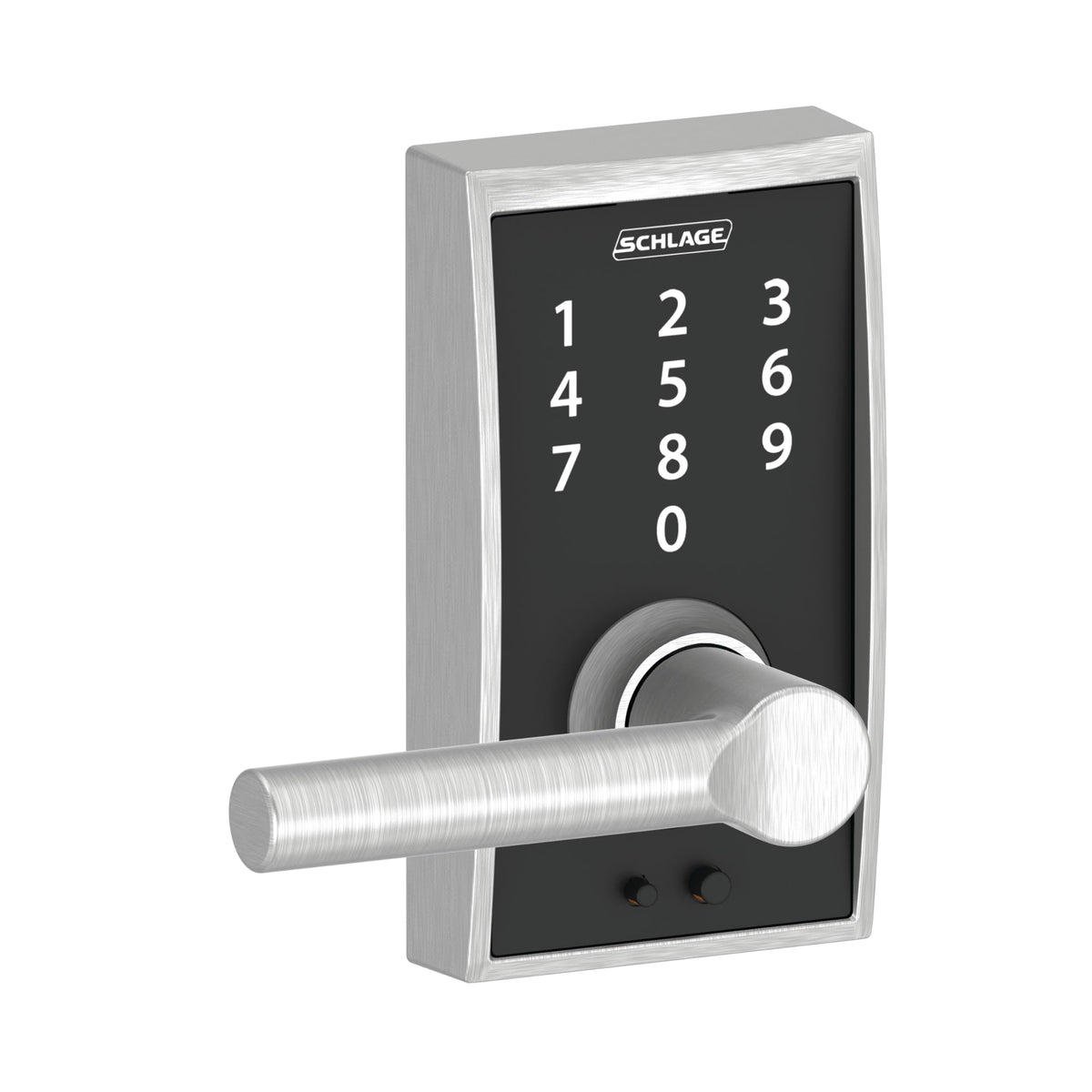 Touch Electronic Lock, Lever Handle, Century Trim, Satin Chrome