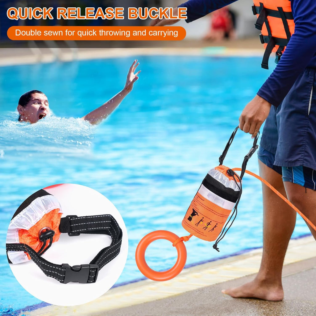 Water Rescue Throw Bag - 3/10 Inch Rope with 50FT /70FT/100FT Length Up to 1900lbs Tensile Strength Throwable