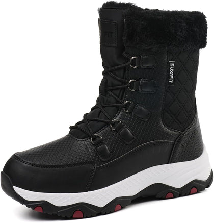 Snow Boots for Women Waterproof Mid-Calf Booties Winter Hiking Boot Durable Warm Fur Lined Boot Non-Slip Warm