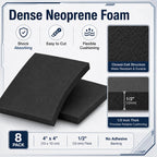 8 Pcs Non Adhesive Neoprene Foam Padding Sheets, Black
