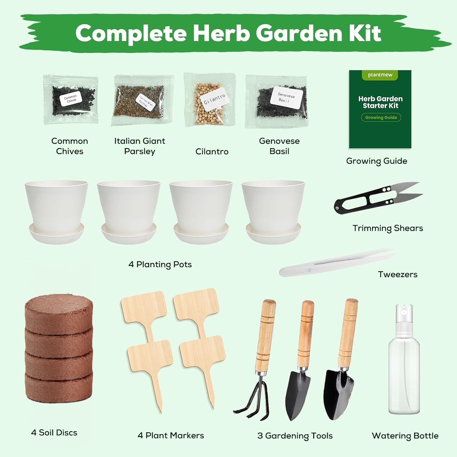 Indoor Herb Garden Starter Kit - Mothers Day Gifts - 4 Non GMO, Heirloom Culinary Herb Seeds, Unique Gardening Gift