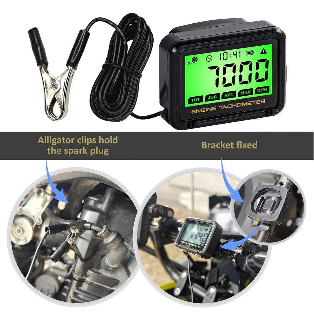 Small Engine Tachometer,Digital Tachometer Chainsaw RPM Hour Tacho Meter