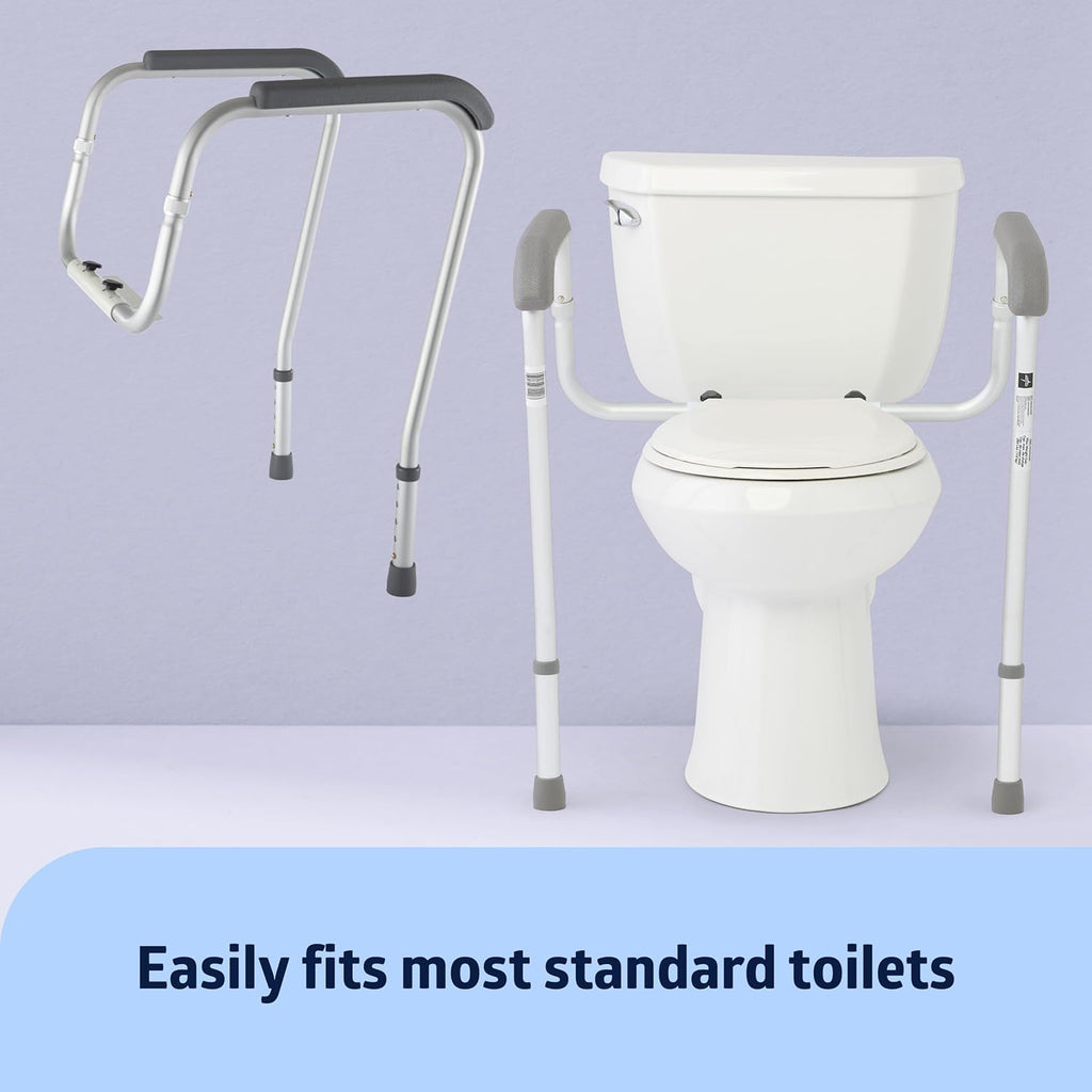 Toilet Handle Safety Rail, Grab Bar for Bathroom, 26" to 31" Adjustable Height, 250-lb. Capacity