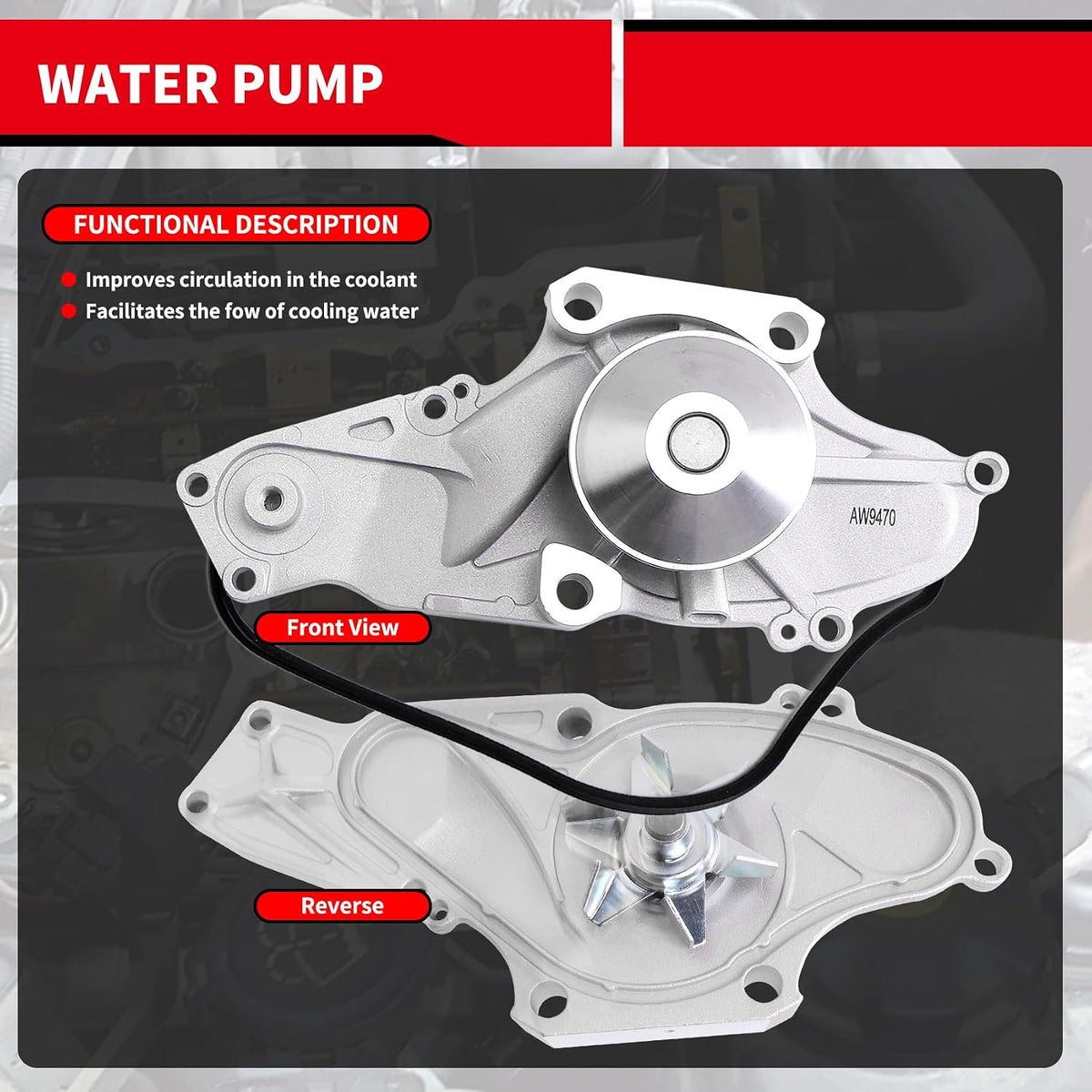 Timing Belt Kit with Water Pump Replacement for: TCKWP329