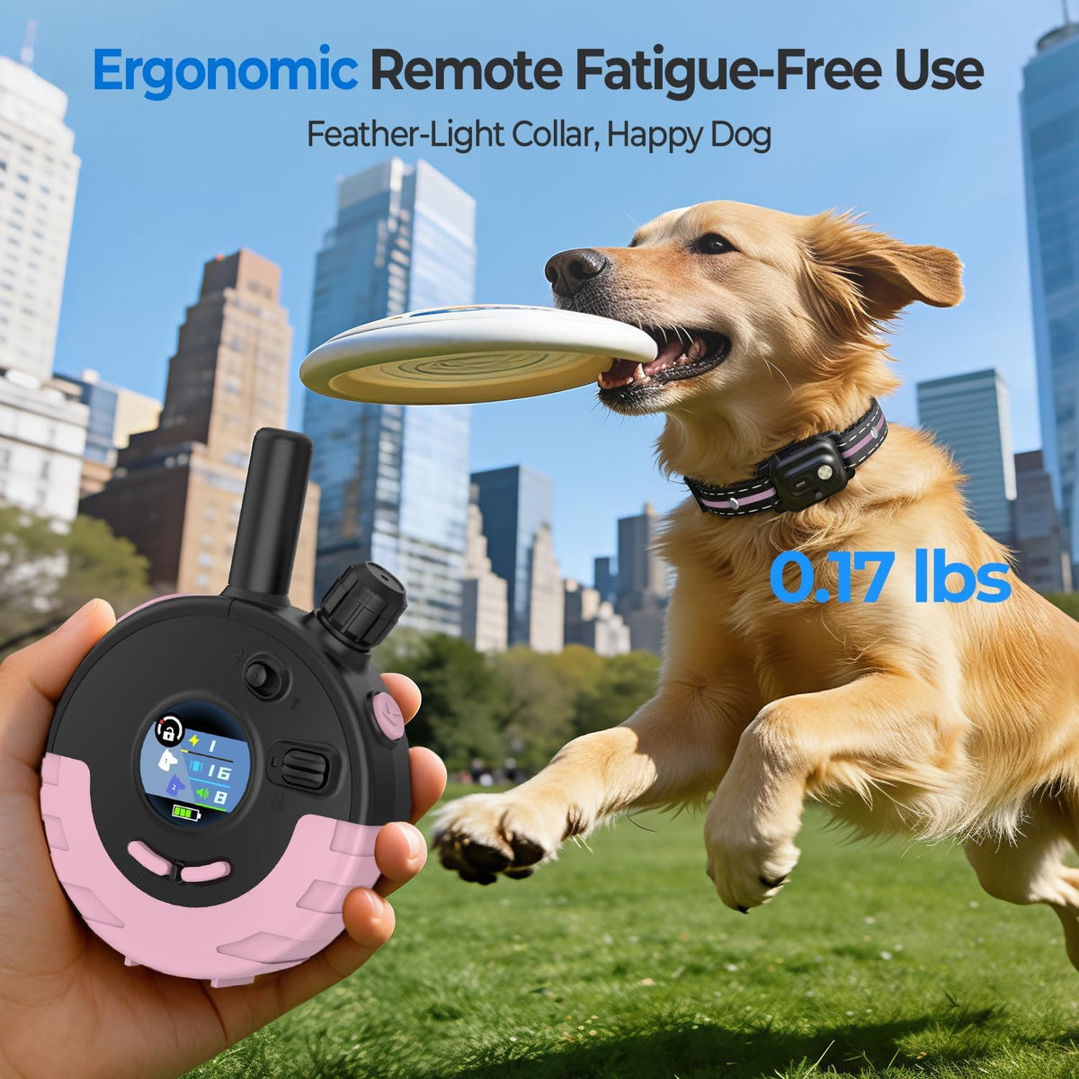 Dog Shock Collar with Remote, 3300FT Dog Training Collar, Pink