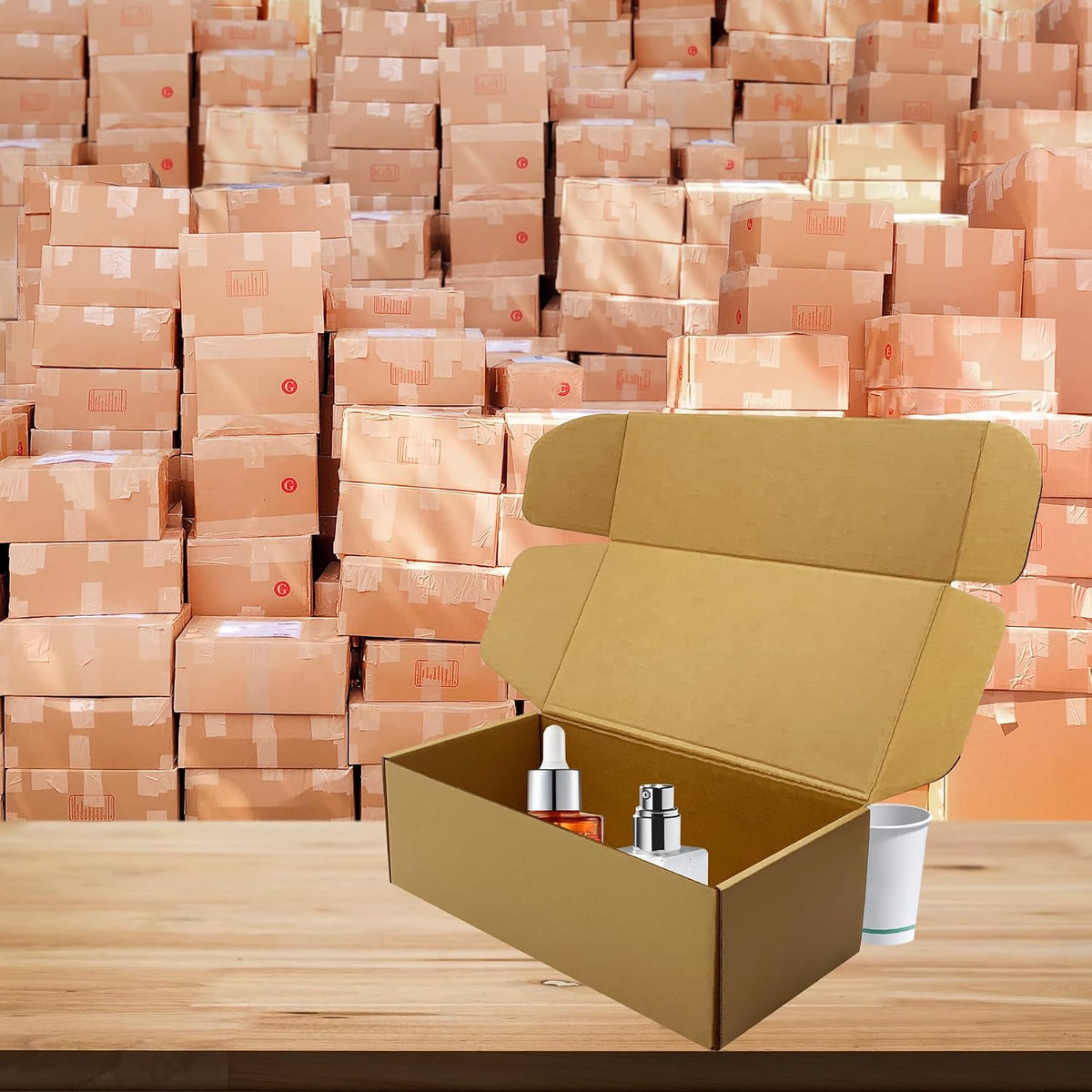 12x6x4 inch Shipping Boxes Bulk 20 Pack, Brown Corrugated Cardboard Mailers