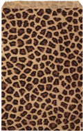 200 of 6" x 9" Craft Flat Paper Gift Bags, Leopard patterned