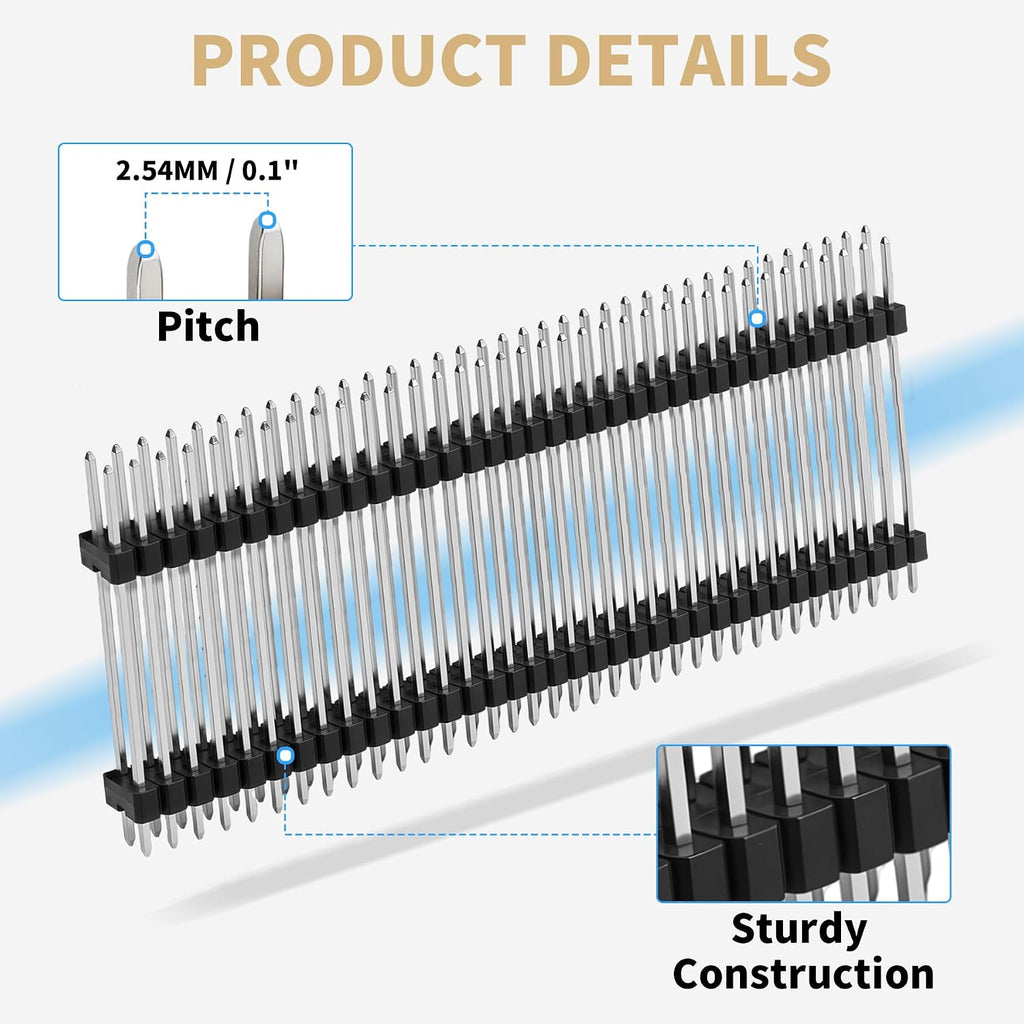 2x40 Pin Header Strip, 45mm, Double Row Header Pins Connector