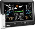 Weather Station Indoor Outdoor Thermometer Wireless Atomic Clock Black | Home Atomic Clock Large Constant Display