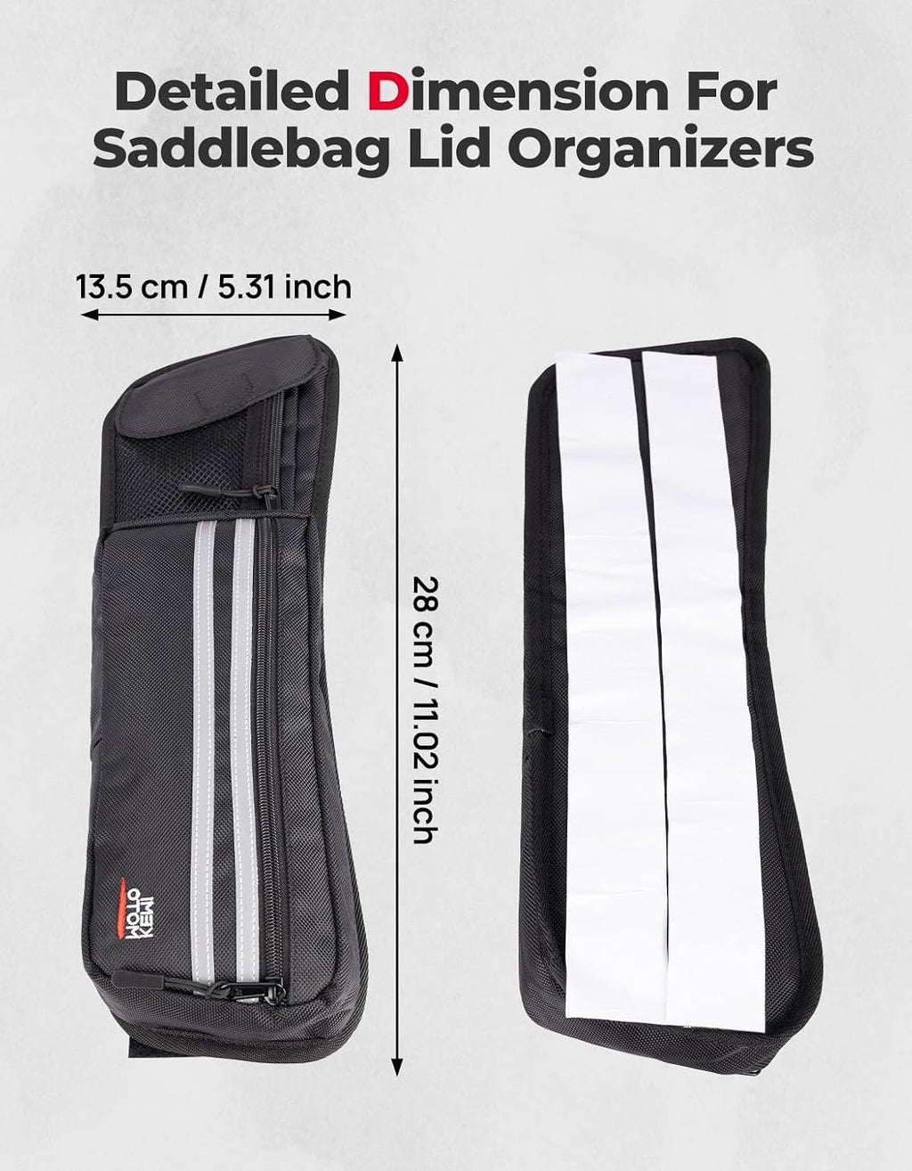Upgraded Saddlebag Lid Organizers 2 Pack | Compatible with Touring 1980-2024 2025 for Street Glide Road King Road