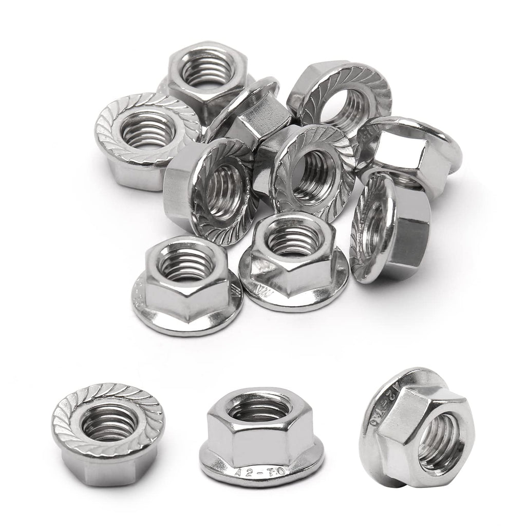 M10 Serrated Flange Hex Nuts, M10-1.5mm Hexagon Flange Nuts