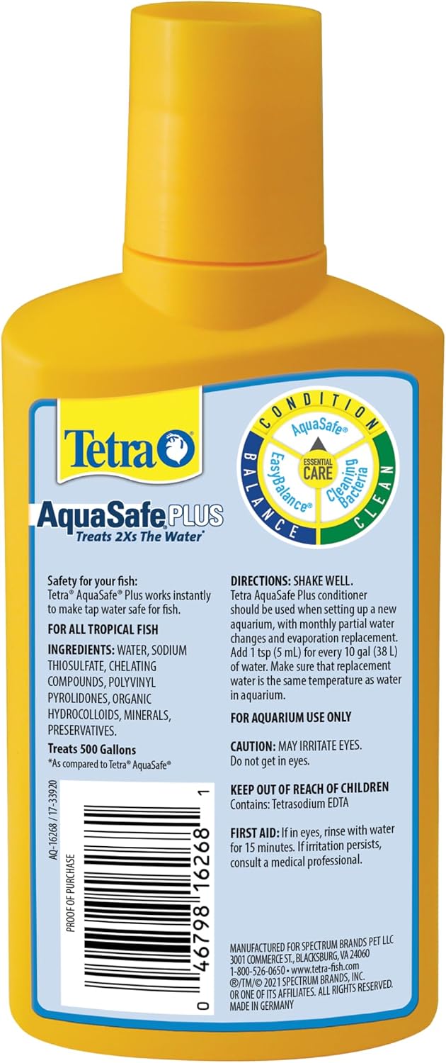 AquaSafe Plus Water Conditioner & Dechlorinator for Aquarium, 8.45 oz