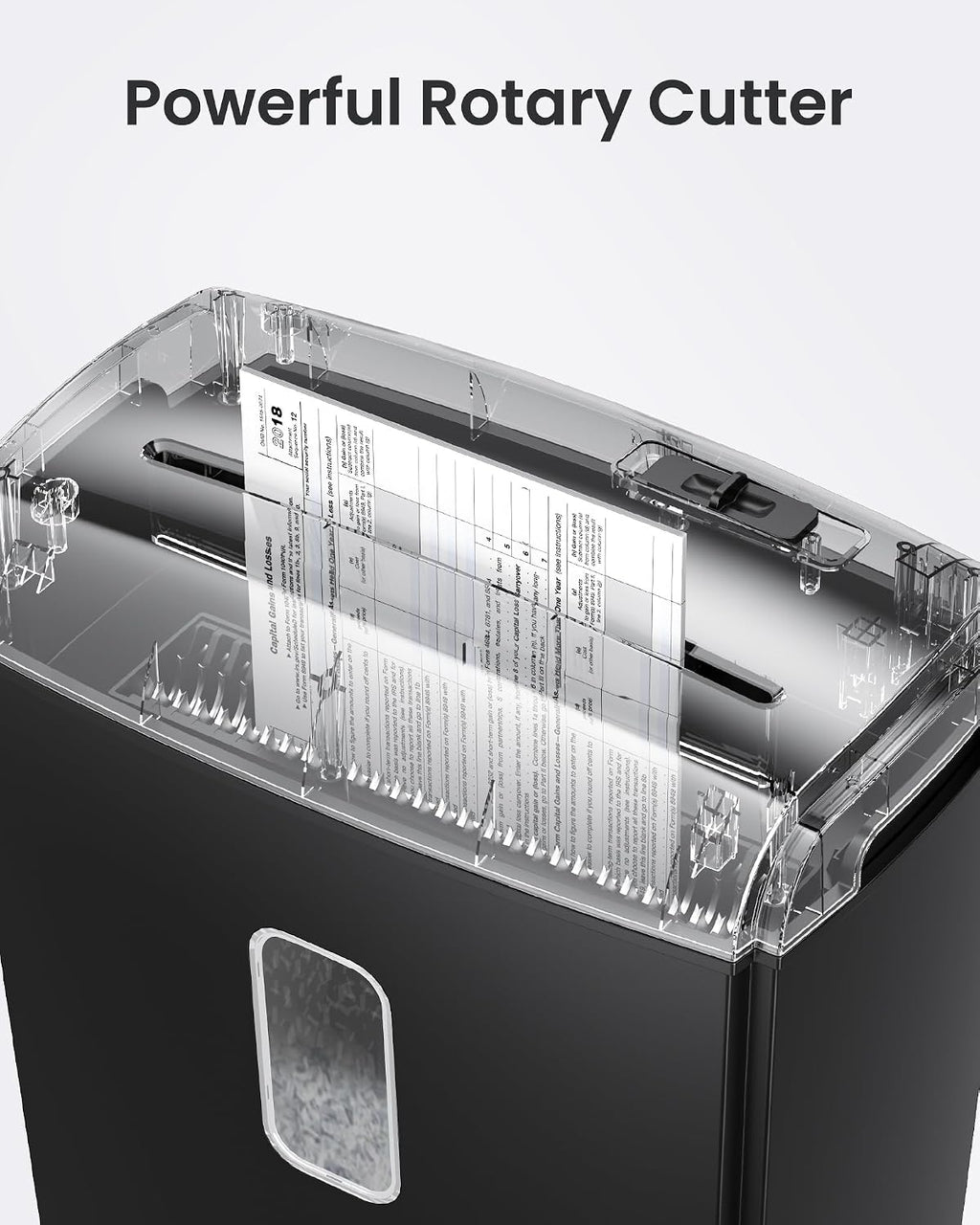8-Sheet Micro Cut Paper Shredder P-4 High Security for Home Office Use with Handle, Shreds Credit Card/Staple 4
