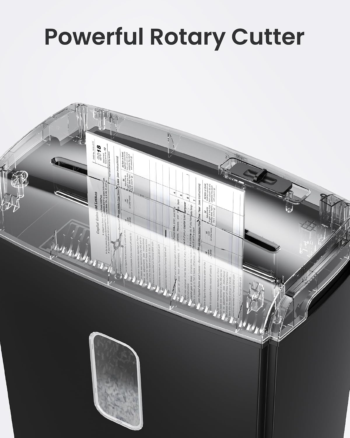 8-Sheet Micro Cut Paper Shredder P-4 High Security for Home Office Use with Handle, Shreds Credit Card/Staple 4