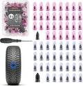 Tire Repair Rubber Nail Kit, Premium Spiral Screw-in Tire Plugs with 2 Sizes, Emergency Roadside Flat Tire Fix Tool