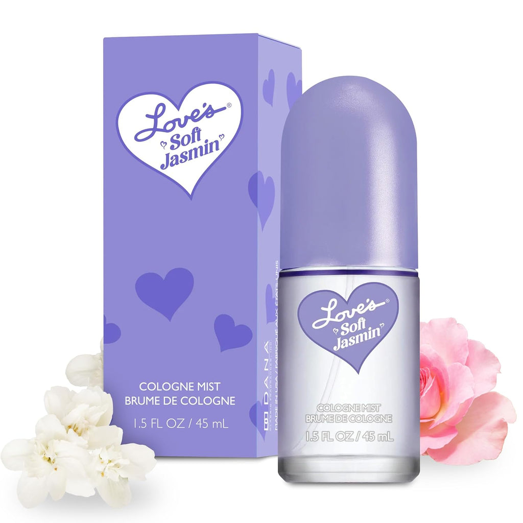 Love's Soft Jasmin Cologne Mist – Romantic Jasmine Perfume Body Spray for Women with Soft, Floral & Musky Scent (1.5oz)
