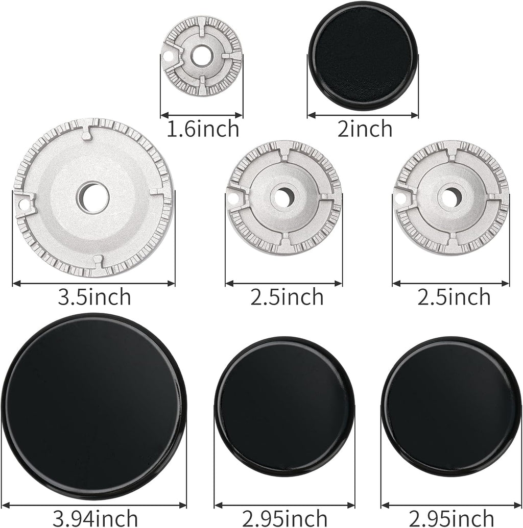 Gas Stove Burner Covers Cooker Hat Set Compatible for SABAF