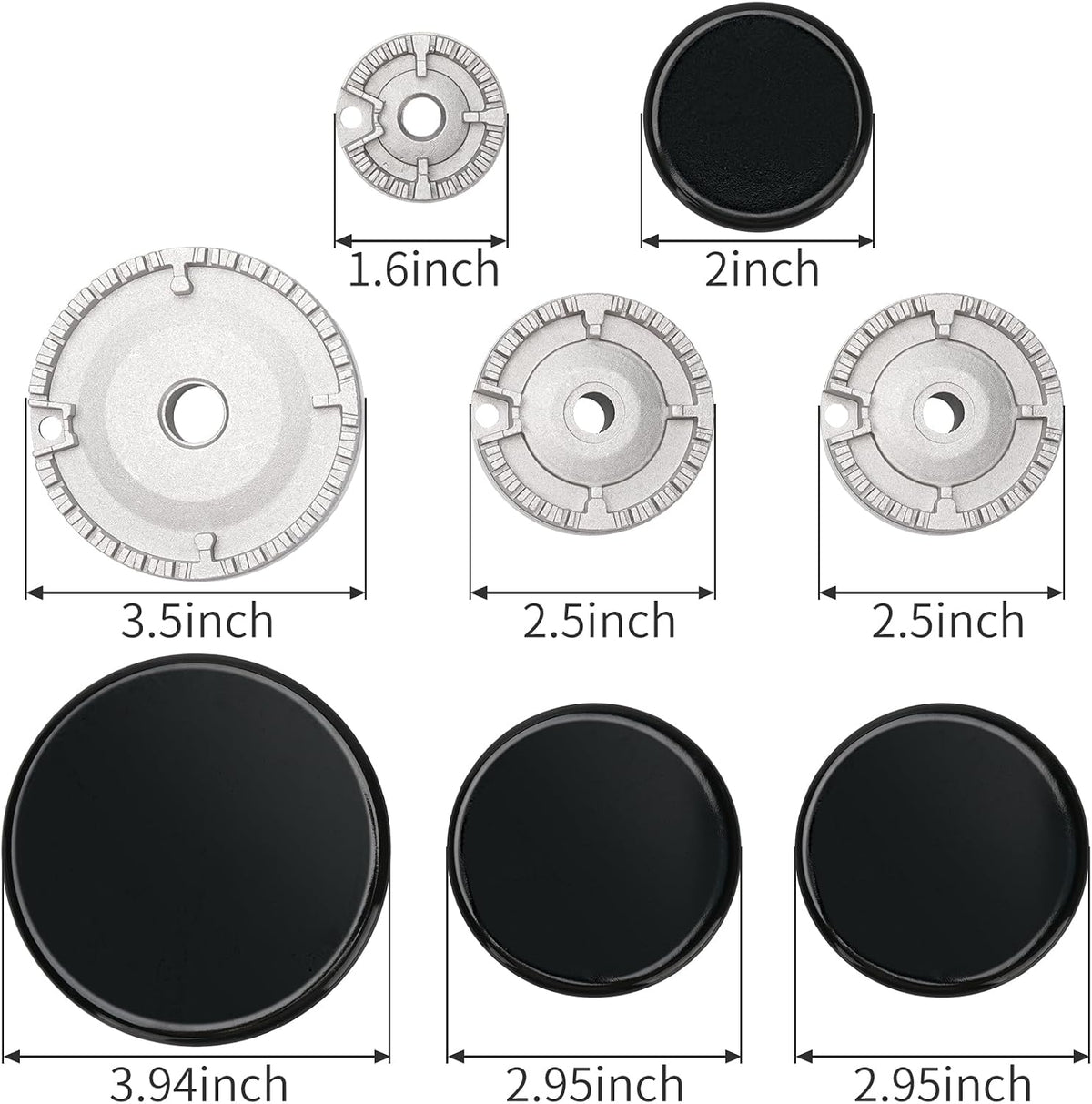 Gas Stove Burner Covers Cooker Hat Set Compatible for SABAF