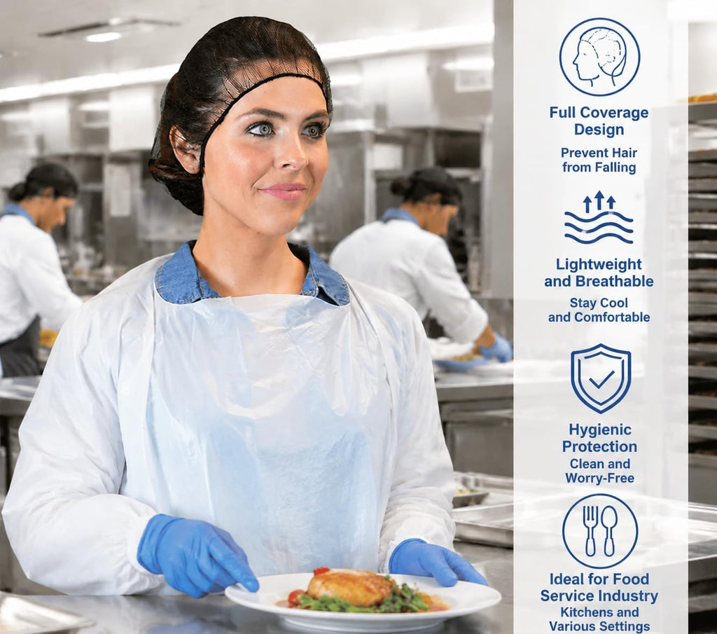 Disposable Hair Nets Food Service Nylon Caps Breathable Honeycomb