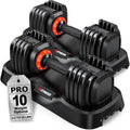 Adjustable Dumbbell Set for Home Gym Strength Training | 25/55/80LB Pair, 10-in-1/16-in-1 Weight Set, 1-Sec Quick