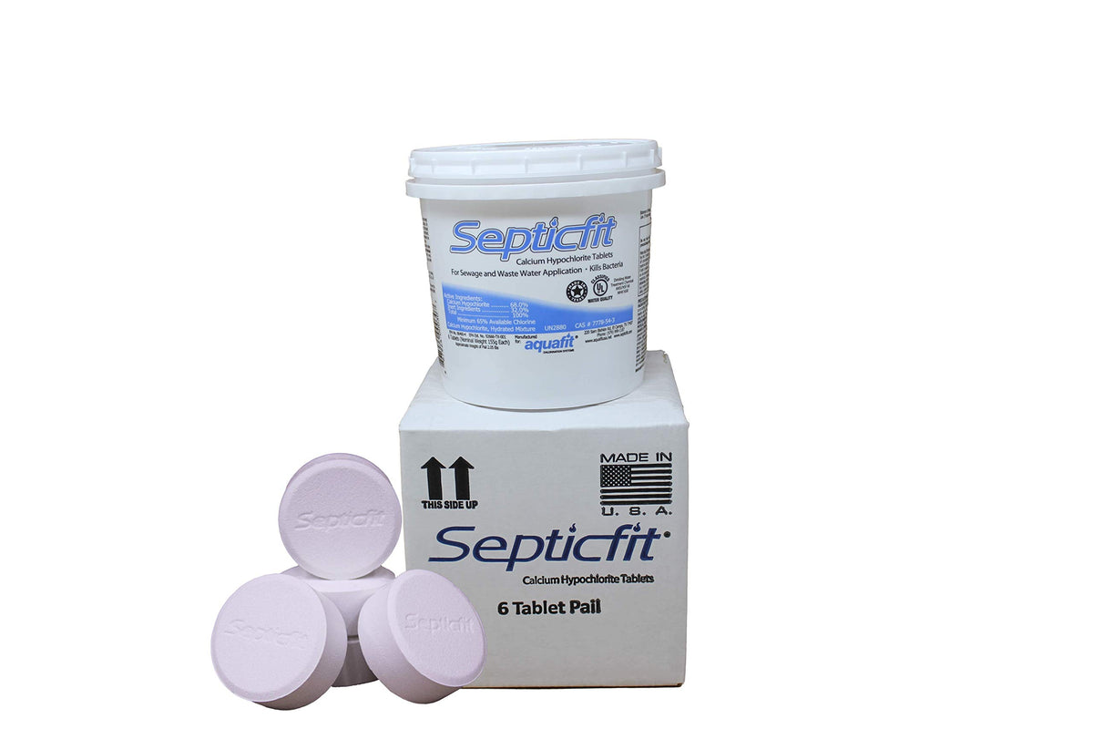 Septic Chlorine Tablet - 6 Tablet Pail - 2 lbs - NOT for USE in Swimming Pools White
