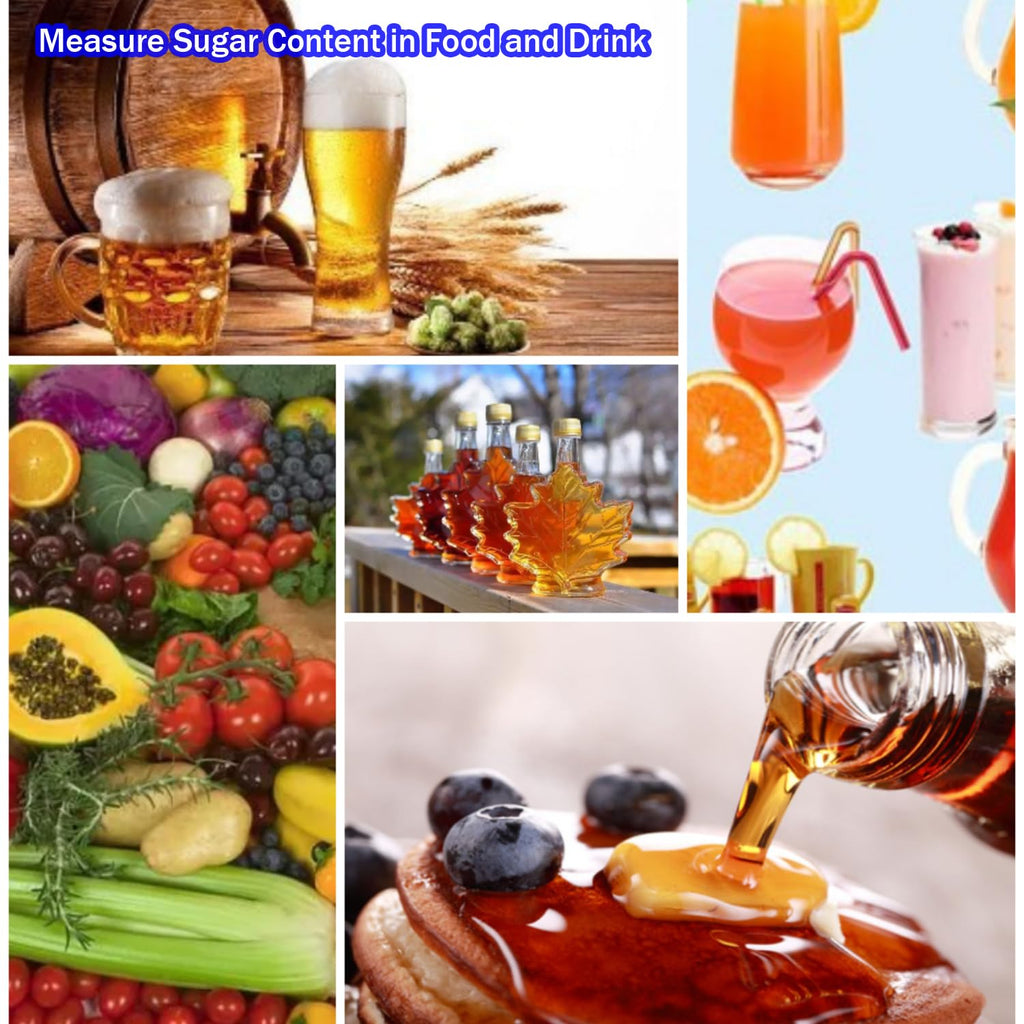 0-80% Brix Meter Refractometer for Measuring Sugar Content in Fruit, Honey, Maple Syrup and Other Sugary Drink, with