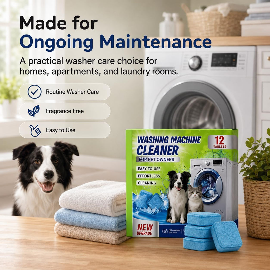 Washing Machine Cleaner Tablets, Fragrance Free Washer Care (12Pcs)