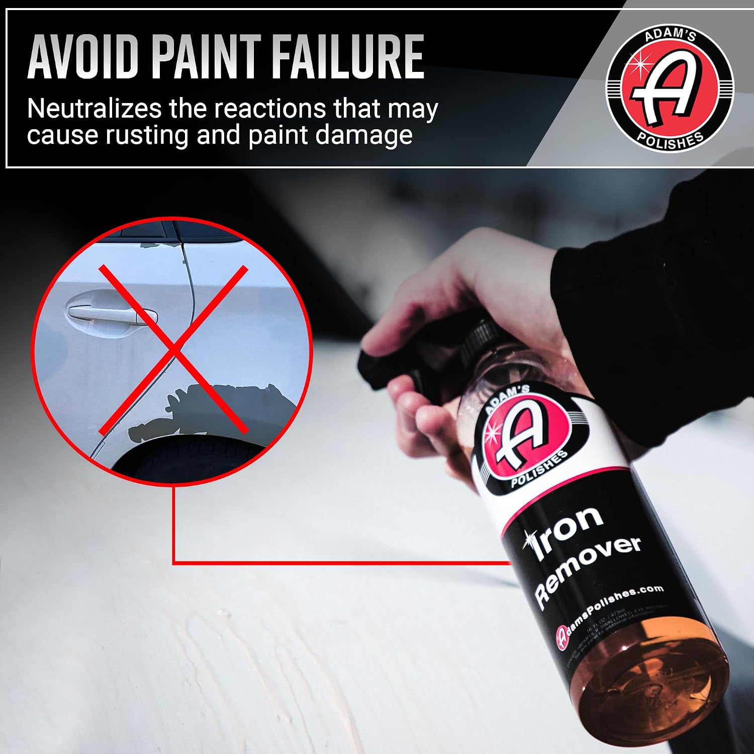 Adam's Iron Remover (16oz, 2 Pack) - Fallout & Iron Remover Spray for Car Detailing Removes Iron Particles in Auto
