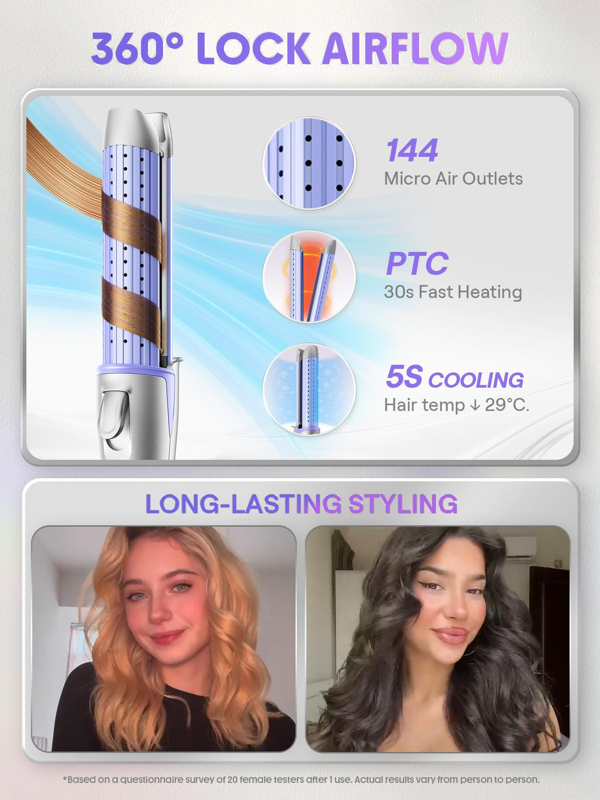 Manual Airflow Straightener and Curler, 1-Inch Flat Iron Styler