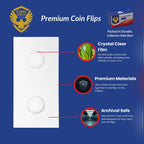 100 Quarter 2x2 Premium Cardboard Coin Flips Paper Holders Mylar Archival Safe Storage