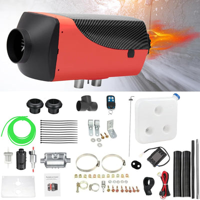Jacgood Diesel Heater 12V, Diesel Air Heater 5KW，Diesel Parking Heater with LCD Thermostat Monitor & Remote Control Muffler for Cars, Buses, Trucks, Engineering Vehicles.