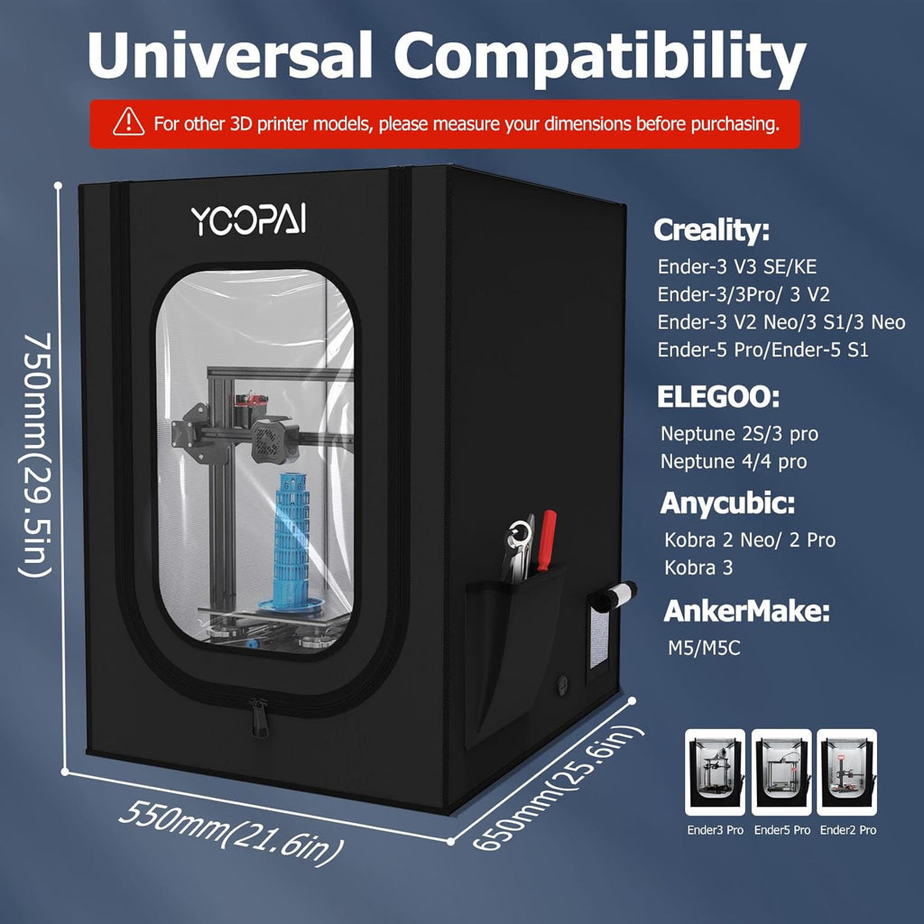 3D Printer Enclosure, Dustproof Tent Constant Temperature Protective Cover for Creality Ender 3 V3 SE/KE/Ender