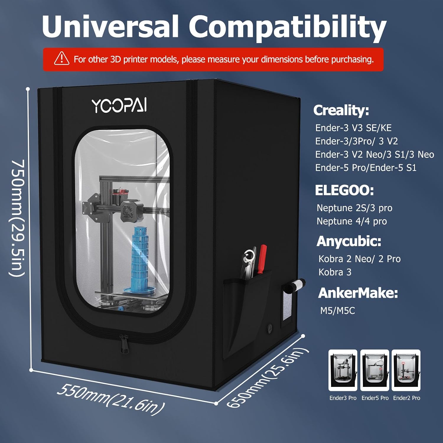 3D Printer Enclosure, Dustproof Tent Constant Temperature Protective Cover for Creality Ender 3 V3 SE/KE/Ender